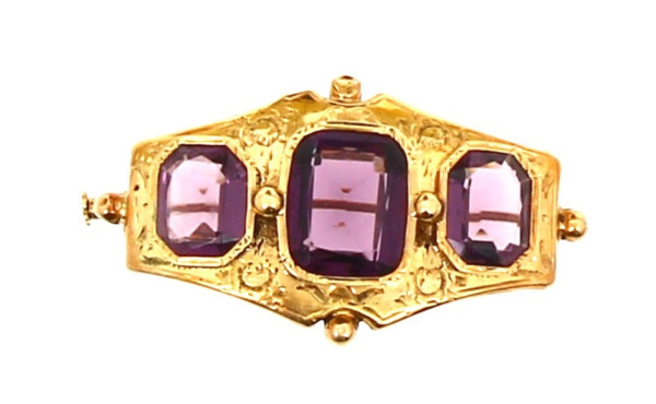 Broche ancienne en or 18 cts, poinçon tê