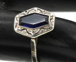 Bague ancienne en or gris 18 cts, sertie