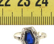 Bague ancienne en or gris 18 cts, sertie