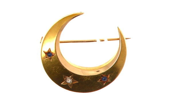 Petite broche ancienne en or jaune 18 ct