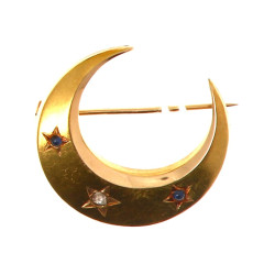Petite broche ancienne en or jaune 18 ct