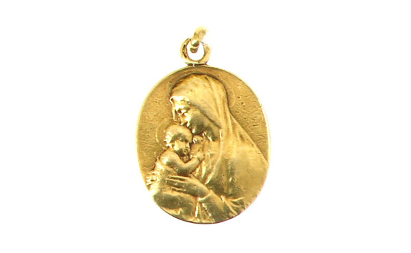 Médaille religieuse en or 18 cts, poinço