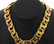 Collier en métal doré à maille plate fan