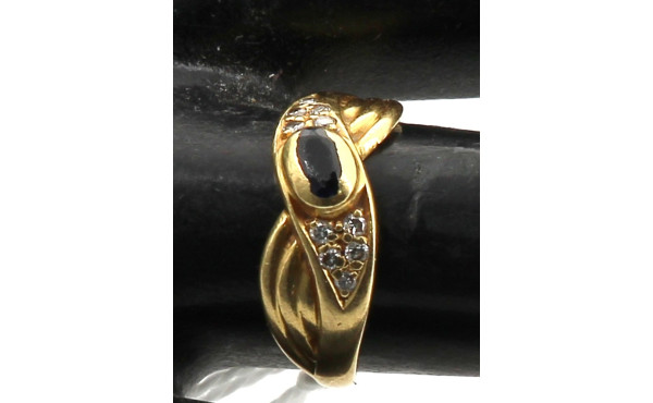 Bague en or jaune 18 cts (750è) sertie d