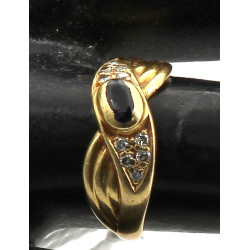 Bague en or jaune 18 cts (750è) sertie d
