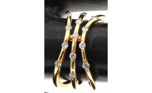 Bague jonc 3 anneaux en or jaune 18 cts 