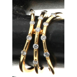 Bague jonc 3 anneaux en or jaune 18 cts 