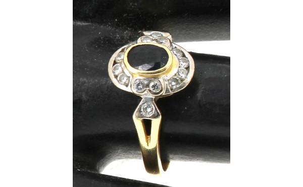 Bague en or 18 cts (750ème) sertie d'un 