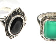 Lot de 2 bagues en argent : l'une sertie
