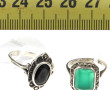 Lot de 2 bagues en argent : l'une sertie