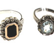 Lot de 2 bagues en argent : l'une sertie