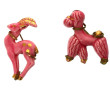 Deux broches années 50 en céramique rose