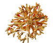 Broche-pendentif style couture en métal 