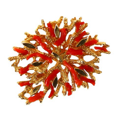Broche-pendentif style couture en métal 