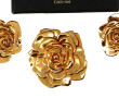 YVES SAINT-LAURENT - Paire de clips d'or