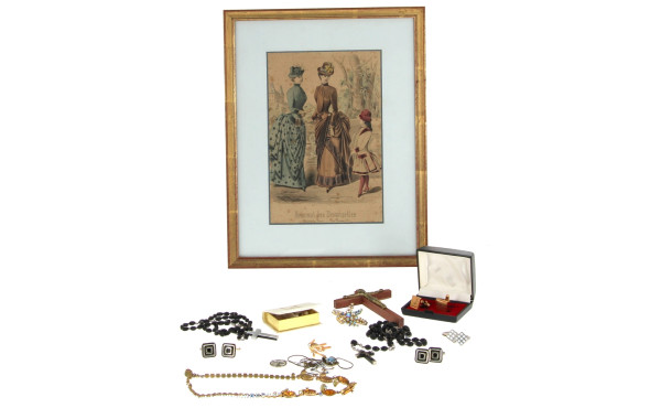 Lot de bijoux fantaisie dont broches en 