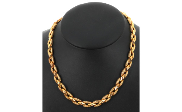 Collier en or jaune 18 cts, 750ème, mail