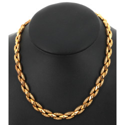 Collier en or jaune 18 cts, 750ème, mail