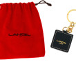 LANCEL - Porte-clé en métal doré et cuir