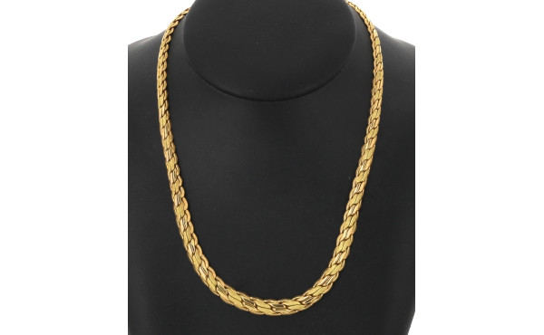 Collier à maille plate fantaisie en or j