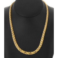 Collier à maille plate fantaisie en or j