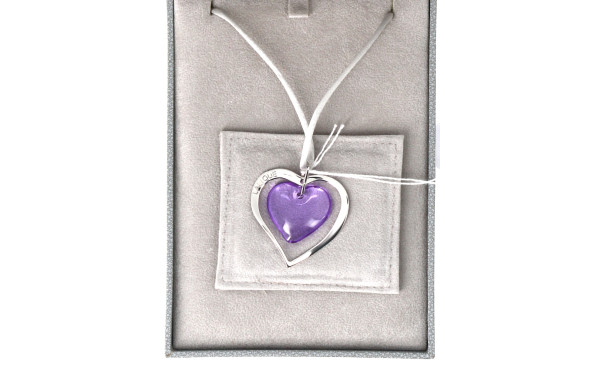 LALIQUE - Pendentif cœur en cristal mauv