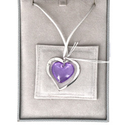 LALIQUE - Pendentif cœur en cristal mauv