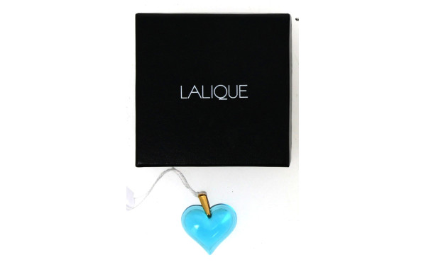LALIQUE - Pendentif cœur en cristal bleu