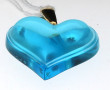 LALIQUE - Pendentif cœur en cristal bleu
