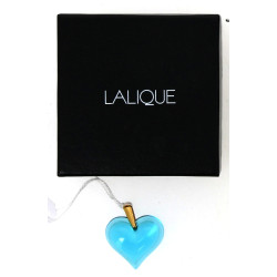 LALIQUE - Pendentif cœur en cristal bleu