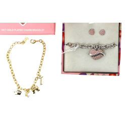 GUESS - Parure en métal et strass rose c
