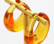 BACCARAT - Paire de BO en cristal jaune,
