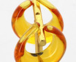 BACCARAT - Paire de BO en cristal jaune,