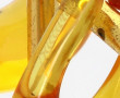 BACCARAT - Paire de BO en cristal jaune,
