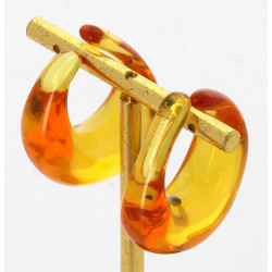 BACCARAT - Paire de BO en cristal jaune,