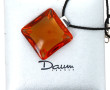 DAUM - Pendentif en cristal orangé, 3,5 