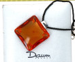 DAUM - Pendentif en cristal orangé, 3,5 