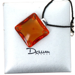 DAUM - Pendentif en cristal orangé, 3,5 
