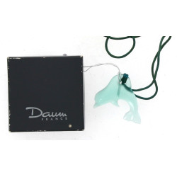 DAUM - Pendentif "dauphin" en cristal bl
