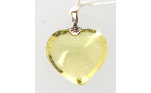 DAUM - Pendentif cœur jaune bullé, béliè