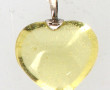 DAUM - Pendentif cœur jaune bullé, béliè