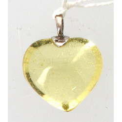 DAUM - Pendentif cœur jaune bullé, béliè