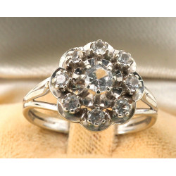 Bague en or gris 18 cts, poinçon tête d'