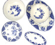 GIEN - Décor en camaïeu bleu de fleurs e