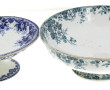 GIEN - Décor en camaïeu bleu de fleurs e