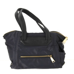 LANCEL - Sac en toile et cuir noir, avec