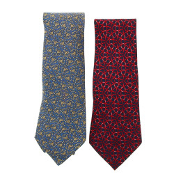 HERMES Paris - Lot de 2 cravates Hermès 
