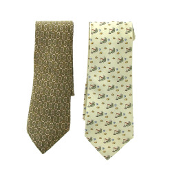 HERMES Paris - Lot de 2 cravates Hermès 