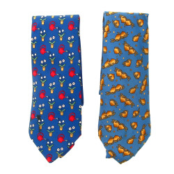 HERMES Paris - Lot de 2 cravates Hermès 