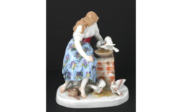 SAXE - Sujet ancien en porcelaine polych